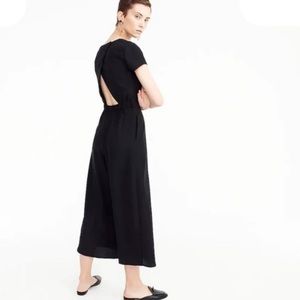 NWT J crew black drapey wrap back jumpsuit, size 2